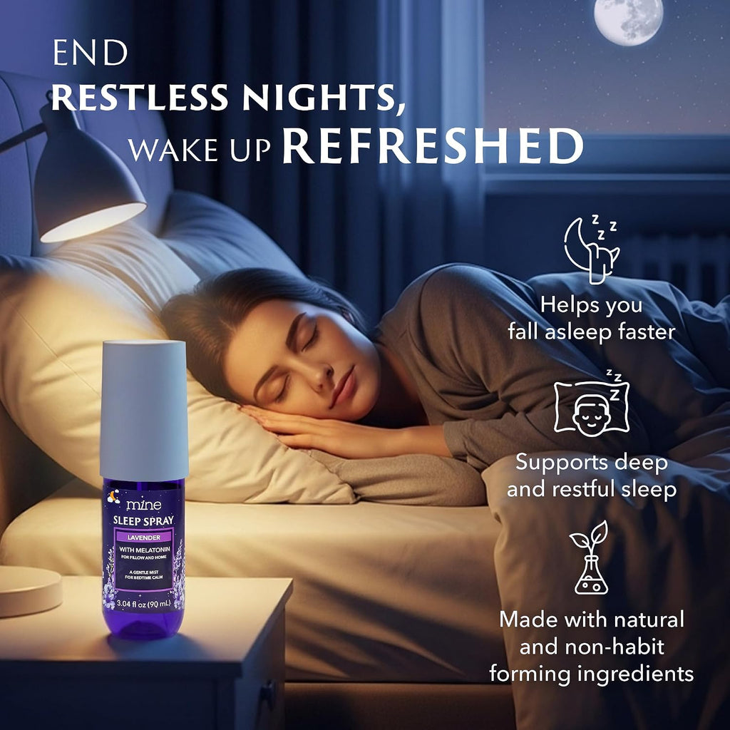 Lavender Sleep Spray with Melatonin - Natural Pillow Mist for Deep Sleep