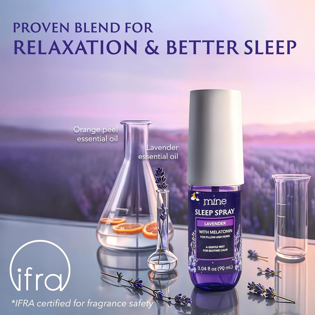 Lavender Sleep Spray with Melatonin - Natural Pillow Mist for Deep Sleep